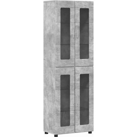 Highboard FLORIN Concrete Grey 60 x 35 x 182 cm Engineered Wood vidaXL