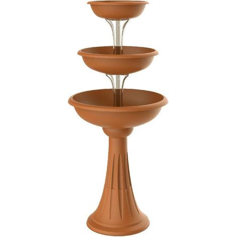 Trevy - Fioriera verticale a fontana. Fioriera da esterno per composizioni. Capienza 29,2L. Colore terracotta. Made in Italy