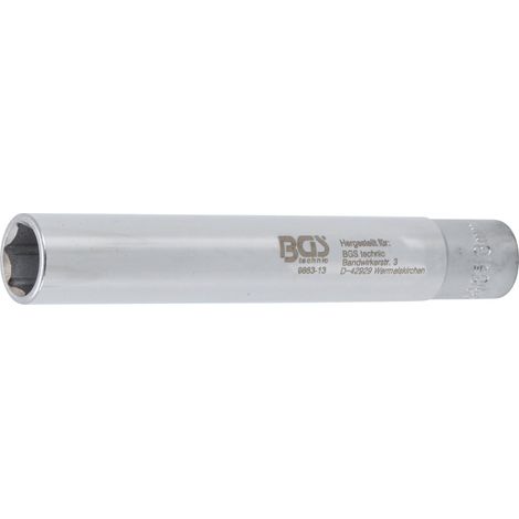 Llave de vaso bgs technic extra larga cromada 13 mm (1/2)