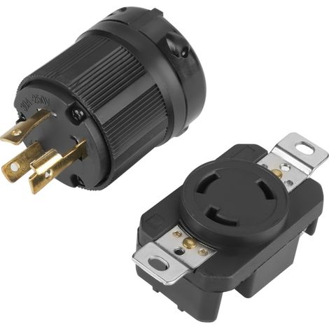Conector de bloqueo giratorio NEMA L6-30P L6-30R de 30 A y 250 V, de 3 polos, macho y hembra. (1/5)