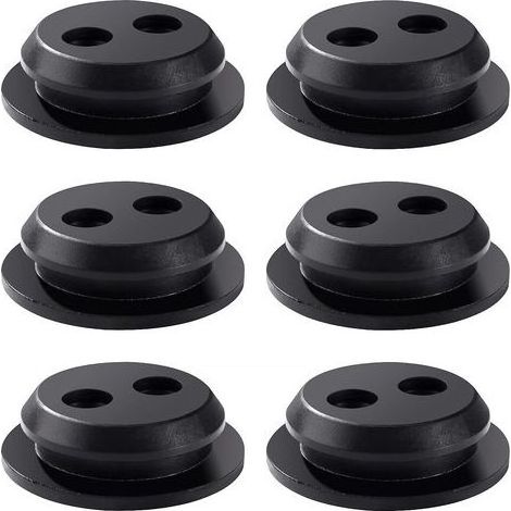 6 Pièces Réservoir de Carburant Œillets en Caoutchouc, Caoutchouc Douille Joint de Réservoir 2 Trous, pour Débroussailleuse, Débroussailleuse, Souffleur (1/5)