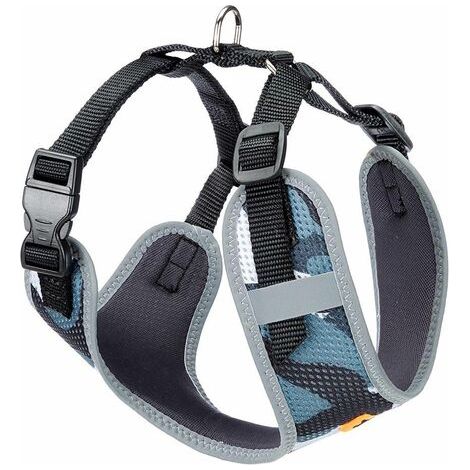 Ferplast NIKITA P FASHION Pettorina tecnica in nylon traspirante per cani. Cuciture riflettenti. In varie misure e colori.. Variante M - Misure: A: 30-43 cm B: 38-55 cm 15 mm - Azzurro