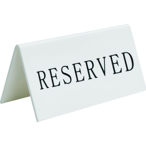 Securit Signes de réservation blanc 10 x 4,5 cm
