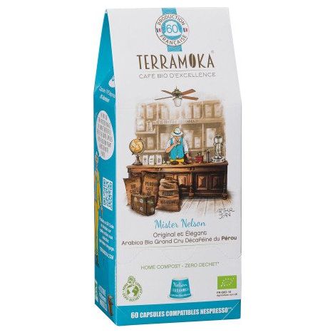 Capsules de café décafeiné Terramoka Nelson Bio - Boîte distributrice de 60 (1/5)