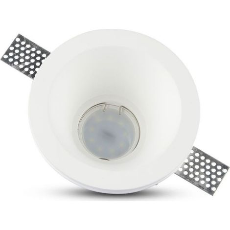 V-TAC VT-773 Portafaretto incasso scomparsa tondo in gesso LED GU10 e GU5.3 Φ132mm SKU 3654