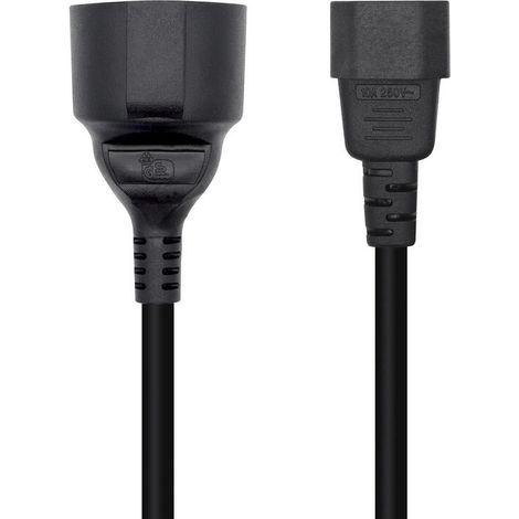 Cable de Alimentación Aisens A132-0467 25 cm C14 CEE 7/7 Negro (1/2)