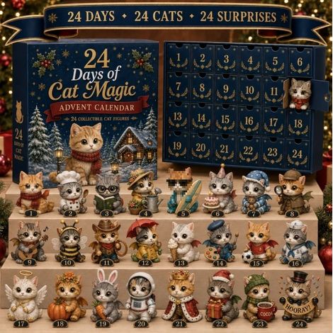 24 Tage magischer Adventskalender für Amerikanische Kurzhaarkatzen - Kalender für Amerikanische Kurzhaarkatzen B