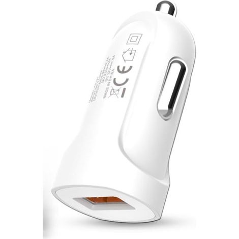 Autoladegerät AVANT Connect  Zigarettenanzünder-Ladegerät  Dual Port USB und QC 3.0  Mobiles Ladegerät mit Quick Charge  Weiß.