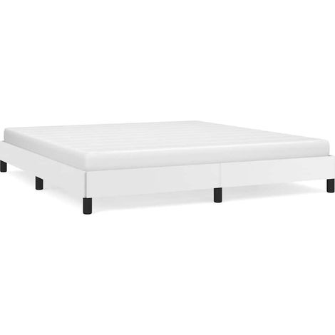 Bed Frame without Mattress White 193x203 cm King Faux Leather vidaXL (1/5)