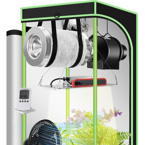 Jiubiaz 60x60x140 cm Armario de cultivo Armario de cultivo para plantas de interior Cuarto negro Armario de cultivo Invernadero Armario de cultivo 600D