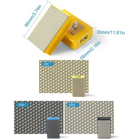 Tampons de polissage diamantés à main pour le ponçage et le polissage du granit, du verre, du marbre, du béton et de la pierre (1/5)