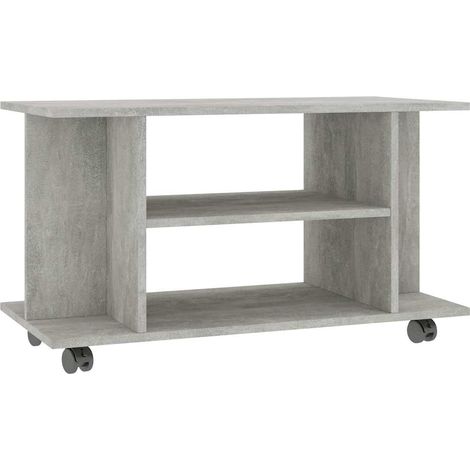 vidaXL Mobile TV con Ruote Grigio Cemento 80x40x45 cm in (1/5)
