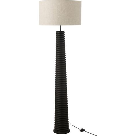 Lampadaire Filetage en Bois "Ailanthus" 160cm Noir (1/5)