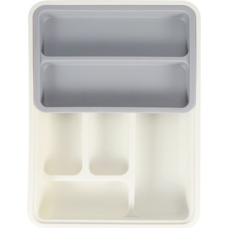 Plateau de rangement extensible et réglable pour couverts, tiroir de rangement pour ustensiles de cuisine (1/5)