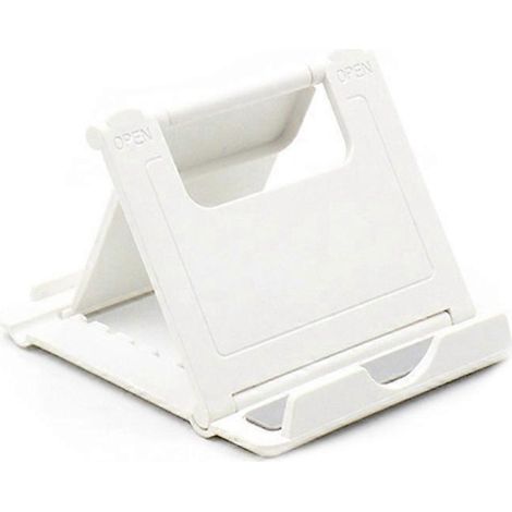 Support de tablette, support de bureau portable à double pliage, compatible avec les tablettes (blanc) (1/4)