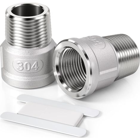 3 Pcs 1/2" mâle vers 1/4" femelle Raccord réducteur à douille hexagonale en acier inoxydable, filetage BSP, pour le raccordement de tuyaux - 3/4"M X 3/4"F (1/5)