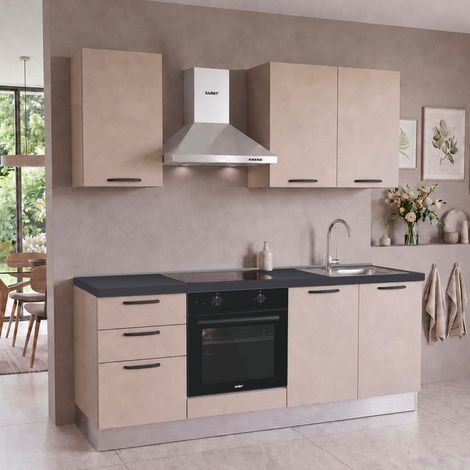 Cucina completa Taurusnew 195 cm Cashmere con Elettrodomestici e Piano Induzione Industrie Valentini (1/5)