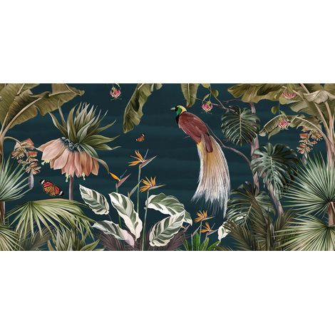Papier peint panoramique - Fleurs Tropicales - 130 cm x 65 cm (1/2)