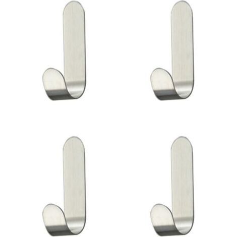 Pieces Stainless Steel Adhesive Hooks, Self-Adhesive Hooks, for Towels, Keys, Home, Kitchen, Bathroom, Rustproof and