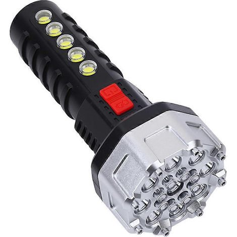Lampe torche COB rechargeable USB à 17 LED, puissante et longue portée, avec affichage de la capacité de charge. (1/4)