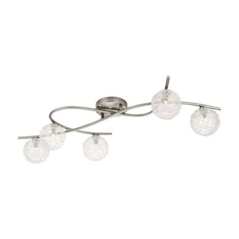 Zinna Zinna - Plafoniera spot 2 sbarre incrociate 5 sfere diam. 12 cm max 40 W