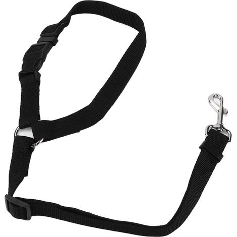 Harnais de sécurité pour chien en nylon noir, réglable et résistant pour voiture - Équipement professionnel pour animaux (1/5)