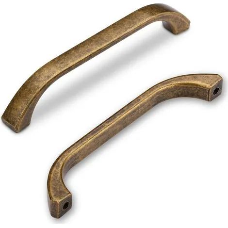 Poignées de meuble vintage de 128 mm, lot de 6, en laiton antique, pour placards et tiroirs de cuisine. (1/3)