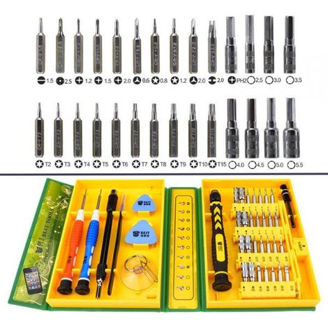 KIT SET 38 ATTREZZI CACCIAVITE PER SMONTAGGIO MONTAGGIO CELLULARI SMARTPHONE (1/4)