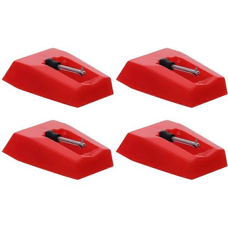 Lot de 4 aiguilles de rechange pour tourne-disque, stylet de phonographe et gramophone-1.1X1.8CM-Red