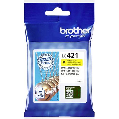 Brother cartouche LC421 couleurs séparées pour imprimante jet d'encre - Jaune