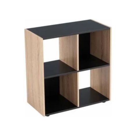 Meuble étagère - JUANIO - Contemporain - Design - Aspect bois - Noir - 60x29x62 cm (1/3)