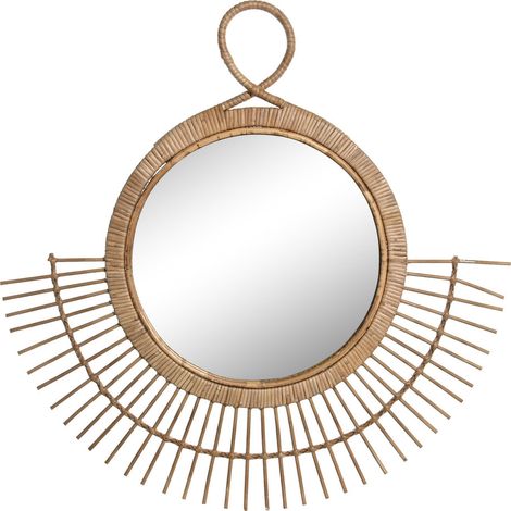 Mirror Ratan Mirror 68x2x68 natürliches braunes Ratan Material Mirror Multicolor Color Family Mirrors Details (1/3)
