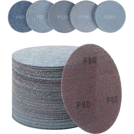 Schleifpapier 150mm Klett, Keramik Schleifgitter 30 Stück, 60-240 Körnung (1/5)