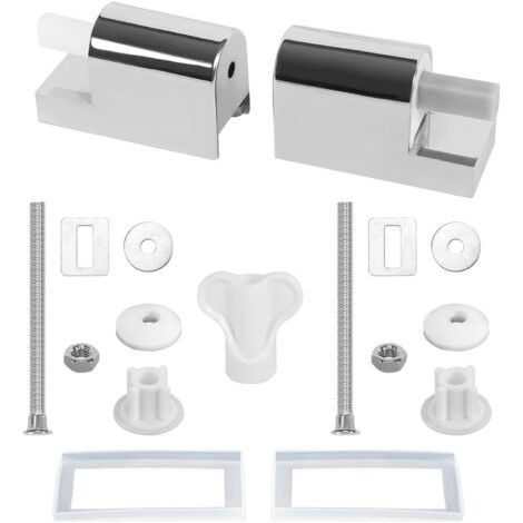 Abattant WC Fixations Charnières, Lot de 2 Charniere Abattant WC Charnières Universelles pour Siège de Toilette, Charnières De Siège De Toilette À Fermeture Douce Kit Fixations Remplacement (1/5)