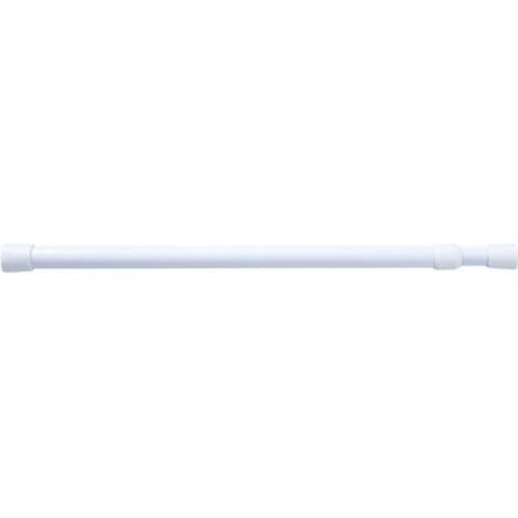 Tringle à rideau sans perçage, blanche, 60-110 cm, télescopique, pour rideau de douche, étendoir à linge ou porte-rideau. (1/5)