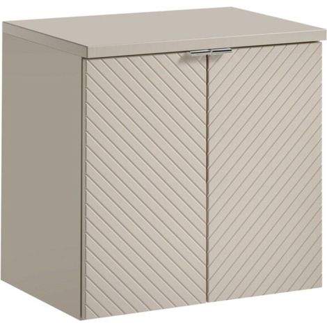 Badezimmer-Set AOKI: Waschtischunterschrank mit Schränken 60cm + Waschtischplatte in Beige