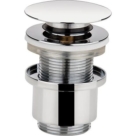 Bonde de lavabo "Klicker" 1"1/4 laiton chromé, sans trop-plein bouchon excentrique 64mm