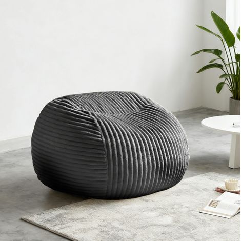 Sillón tipo puf gris de alta calidad para adultos: sofá de ocio ultra suave con espuma viscoelástica y cómodo sillón de lectura, ideal para el dormitorio, la sala de estar y la residencia estudiantil.