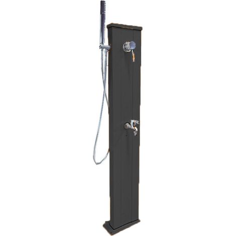 Fontana da Esterno con Rubinetto Portagomma Miscelatore e Doccetta Mobile Arkema Spring Antracite (1/4)