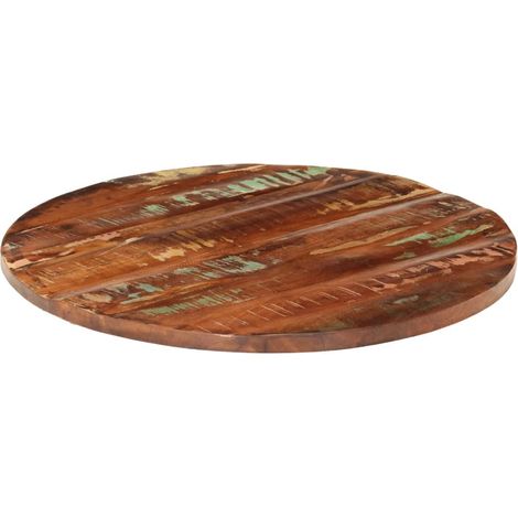 Dessus de table Dessus de bureau Plateau de table Ø 90x2,5 cm rond bois massif de récupération (1/5)