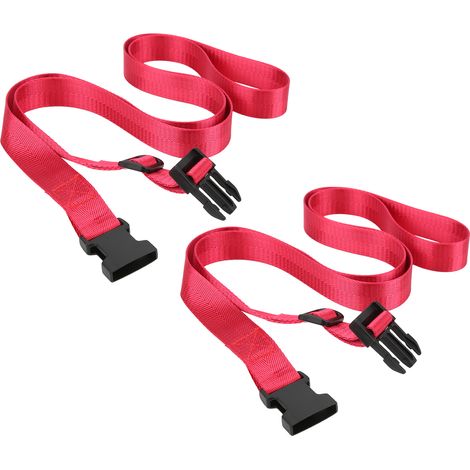 Sangle de bagage de voyage réglable avec cadenas à code, ceinture de rangement, sangle de sécurité pour bagages, rose rouge p (1/5)