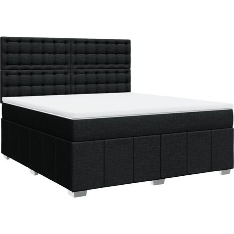 Maison Exclusive - Cama box spring con colchón tela negro 180x200 (1/5)