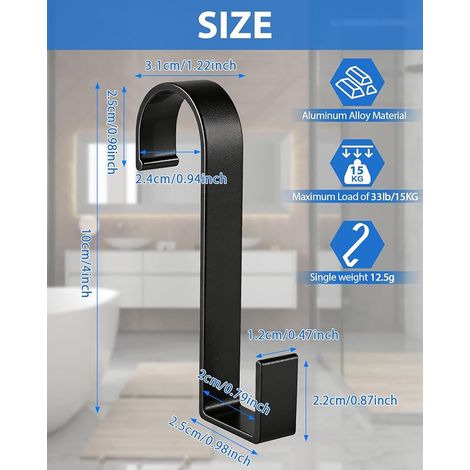 Radiator Towel Rack Black S Hook Towel Rack Multi Function Hook for Bathroom Kitchen (1/4)