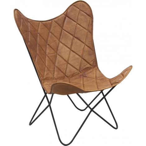 Fauteuil Butterfly en cuir (1/5)