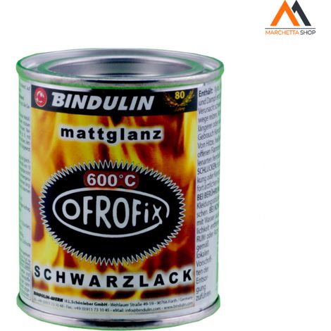 Schwarzer Emaillelack, 125 ml Dose, für Metalle, 600 °C