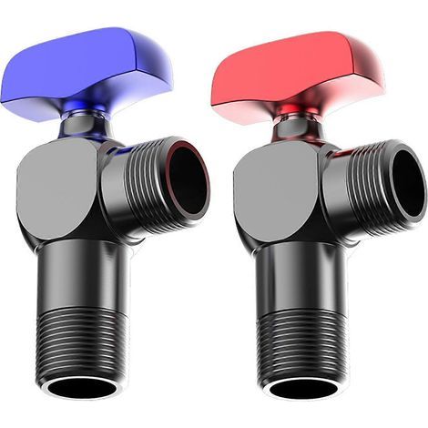 Paire de vannes d'étanchéité pour chauffe-eau à quart de tour, filetage 1/2 pouce, conception facile à utiliser, vannes de régulation d'eau pour appartements Gun Ash (1/5)