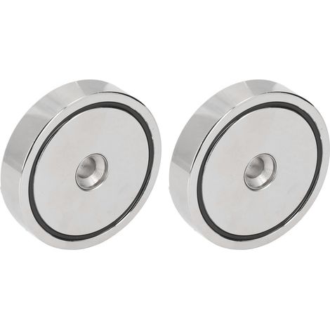 2 Aimants Néodyme Disque 280kg Force Traction, Trou Fraisé, Terres Rares, Ø32mm, Paire, Fixation Puissante (1/5)