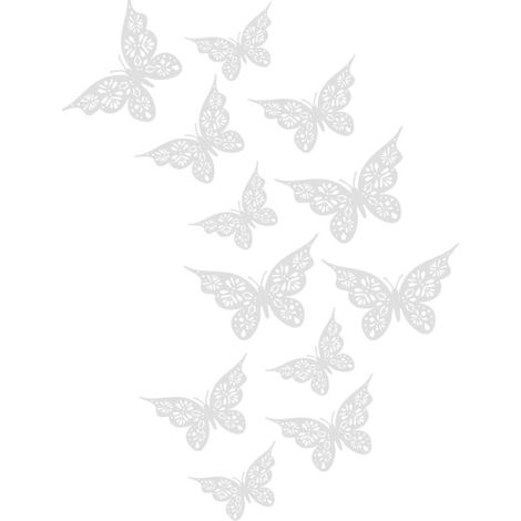 de 12 papillons décoratifs 3D en carton creux pour chambre (1/4)