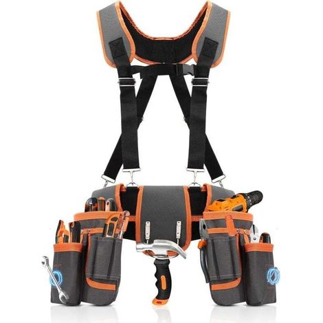 Sangle à outils - Pro Ultra anti-usure - 18 poches - pour Menuisier - Charpentier - Électricien (1/5)