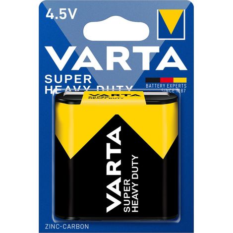 Pile plate zinc-carbone Varta SHD 4,5 V pour horloges et lampes torches (1/2)